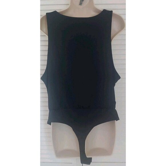 NEW FREE PEOPLE INTIMATELY WHEN AND WHERE COWL NECK BODYSUIT BLACK LARGE - Picture 4 of 8
